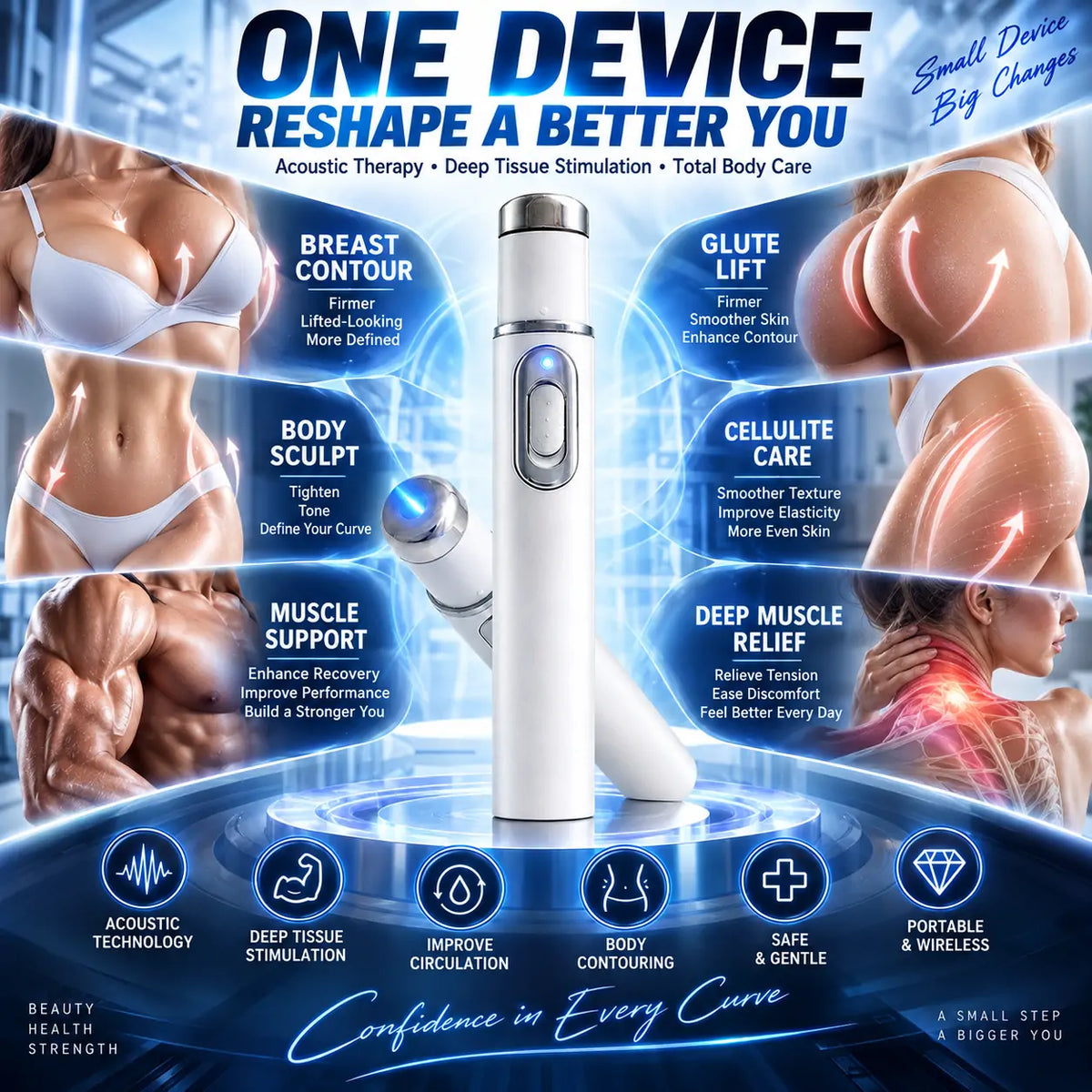 💯ULTRASONIC SHOCK WAVE BODY REMODELING SYSTEM™——Enhances bust and lifts buttocks. Fuel Muscle Growth.Boost Circulation. Relieve Pain.