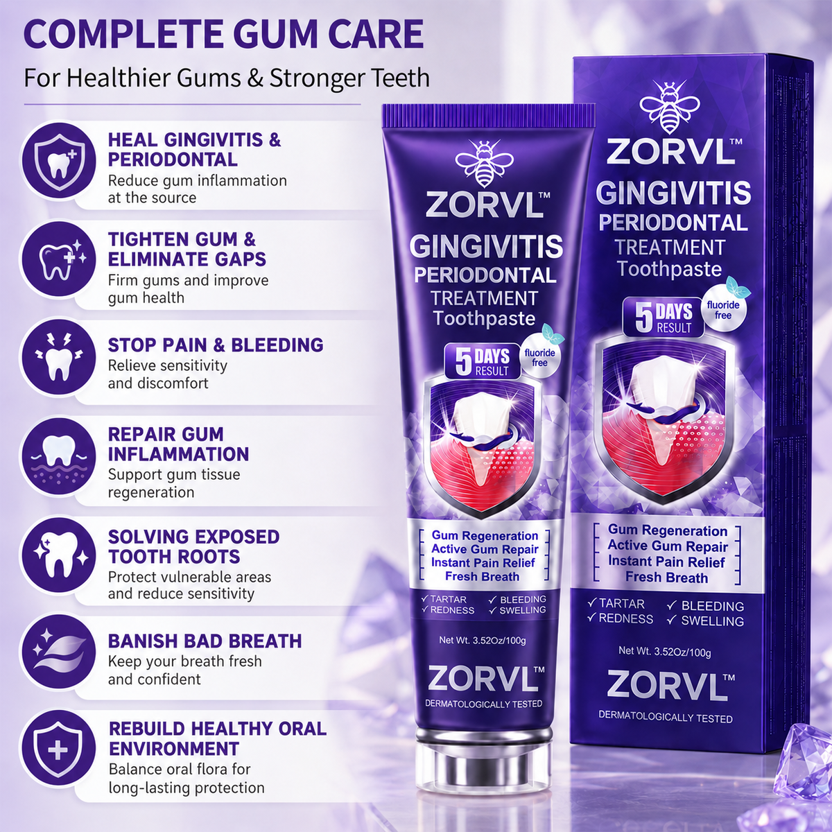 ZORVL™ Gingivitis Periodontal Treatment Toothpaste