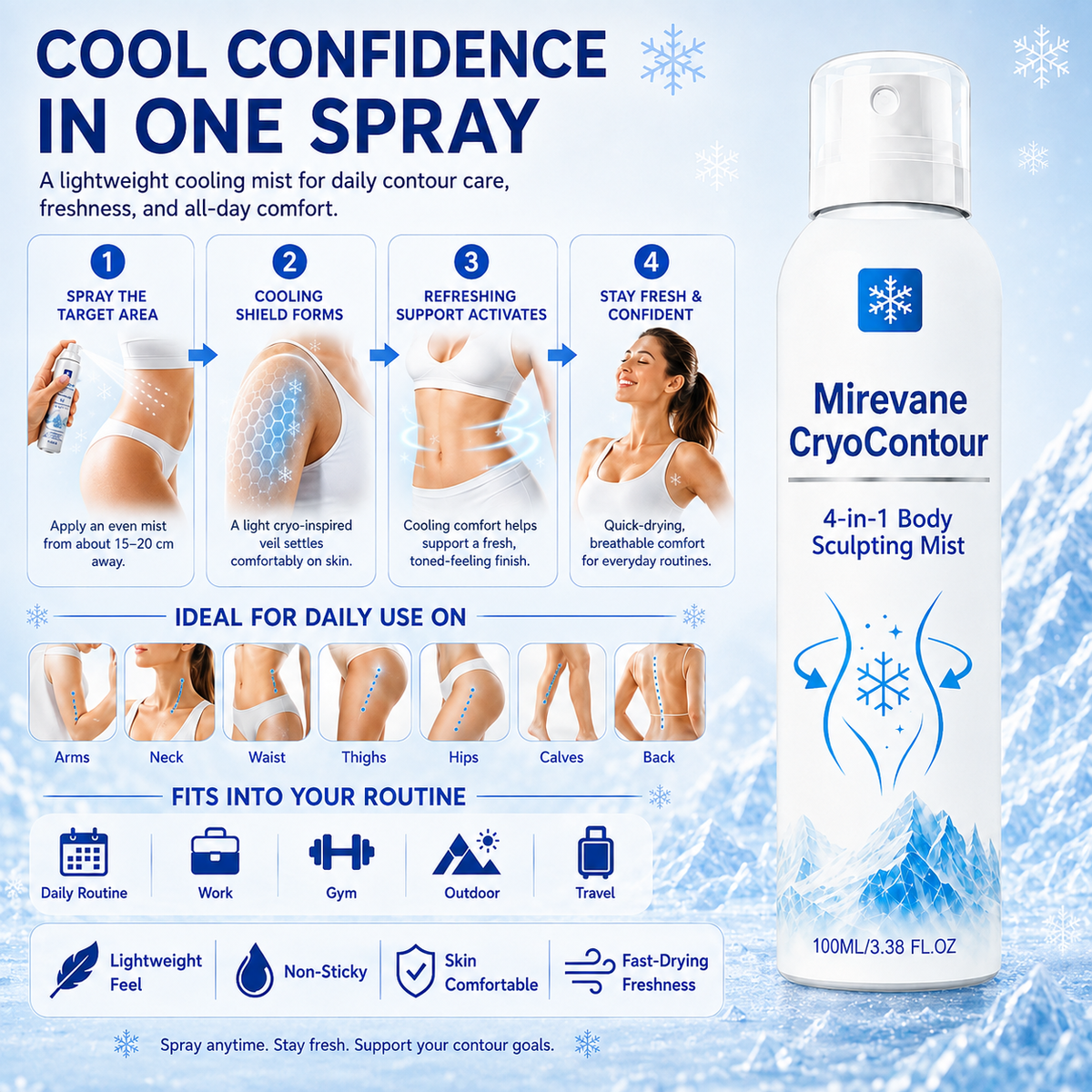 ❄️❄️Mirevane CryoContour 4-in-1 Body Sculpting Mist